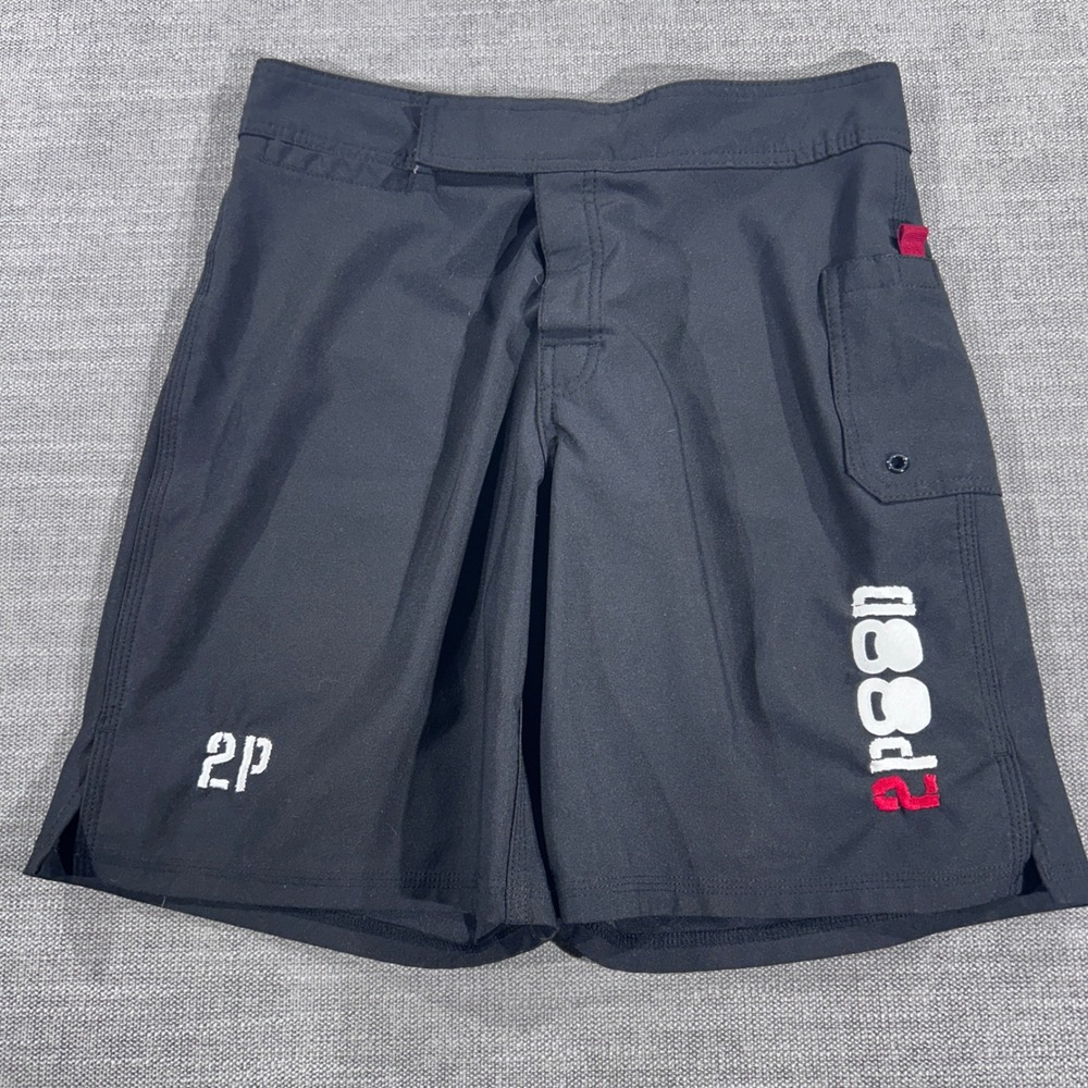2POOD Gym Shorts Mens 30 Black Excellent Embroidered Kettlebell Training‎ WOD